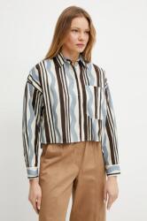Max Mara pamut ing női, galléros, barna, relaxed, 2515111112600 - barna 42