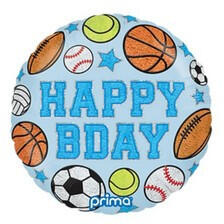 Prima Szülinapi lufi 18" 45cm Happy Birthday, Sport (LUFI650309)