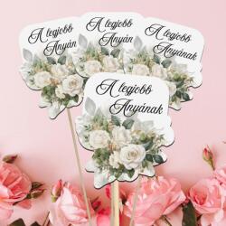 Nyomtatott dekorkarton - A legjobb anyának virágos tábla 4db/cs - kosarbolt