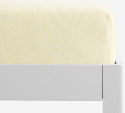 Goldea cearceaf de pat cu elastic din frotir - galben deschis 180 x 200 cm