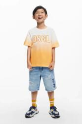 Desigual gyerek pamut póló narancssárga, mintás, 25SBTK13 - narancssárga 140
