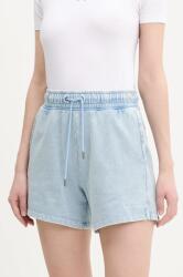 Guess Jeans pamut rövidnadrág női, melange, magas derekú, W5GD0N KCTJ1 - kék M