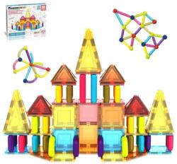 PicassoTiles Set PicassoTiles 82 piese magnetice de construcție, tije și bile Jucarii de constructii magnetice