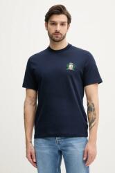 Lacoste pamut póló sötétkék, férfi, nyomott mintás, TH0027 - sötétkék XXXL