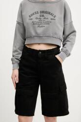 Guess Originals pamut rövidnadrág női, fekete, sima, közepes derékmagasságú, M5GD53 WGCVA - fekete 24