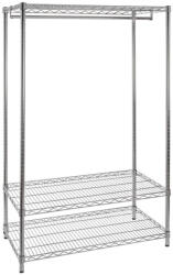 Bizzotto Raft 2 polite cu suport haine crom argintiu 90x45x180 cm (0721090) Raft