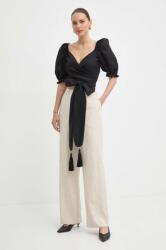 Luisa Spagnoli len ing RUNWAY COLLECTION fekete, slim, 541141 - fekete S
