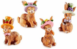 Decorer Set 4 figurine Iepurasi Paste polirasina multicolora 2.5x2x4.5 cm (A55.39.63deco)