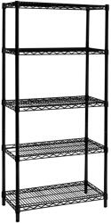 Bizzotto Raft 5 polite crom negru 75x35x160 cm (0721599) Raft