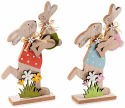 Decorer Set 2 figurine Iepurasi Paste lemn 15x4x24 cm (A51.57.54deco)