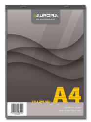 Aurora Blocnotes capsat, A4, 80 file - 80g mp, 4 perforatii, AURORA Office - dictando - hartie galbena (2984ST)