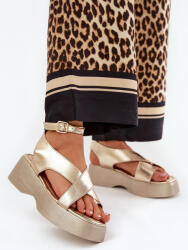 Step in style Sandale cu talpă tip pană Step in style, Model 209889, Galben