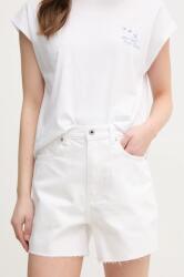 Pepe Jeans farmer rövidnadrág A-LINE SHORT UHW RACHEL női, fehér, sima, magas derekú, PL801112TC0 - fehér 29
