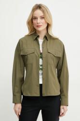 Max Mara pamut ing női, galléros, zöld, regular, 2515111021600 - zöld 36