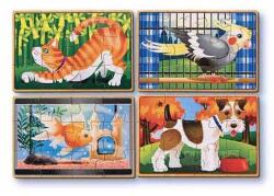 Melissa & Doug Set 4 puzzle lemn in cutie Animale de companie Melissa and Doug - homeev Puzzle