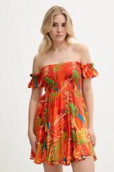 Desigual strandruha BAHAMAS DRESS narancssárga, 25SWMW10 - narancssárga S