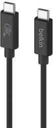 Belkin Connect USB4 USB-C to USB-C Cable 240W - здрав USB4 кабел с въжена оплетка за устройства с USB-C порт (200 см) (черен)