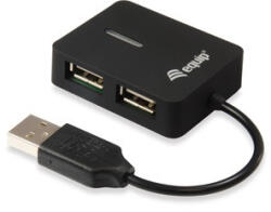 Equip-Life USB Hub - 128952 (4 Port, USB2.0, USB tápellátás, kompakt dizájn, fekete) (KELEQU128952)