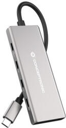 Conceptronic USB Hub - HUBBIES17G (4 Port, USB-C to 4x USB-C+3x USB-A, szürke) (KELCONHUBBIES17G)