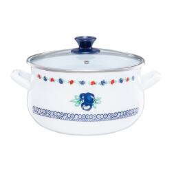 Emalia Olkusz Oala email cu capac 22cm, 5L, Kalina (35082)