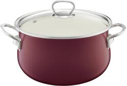 Emalia Olkusz Oala email cu capac 22cm, 3.6L, visiniu, Optimum (35237)