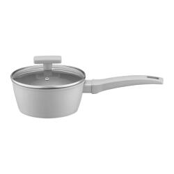 Ambition Cratita cu capac 16cm, 1.2L, invelis Qualum Basic, Gris (32900)