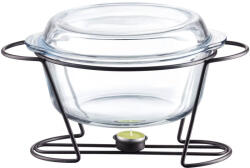 Ambition Vas termorezistent cu incalzitor 4L, suport negru, chafing dish, Saule (31905)
