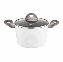 Ambition Oala inalta cu capac 20cm, 3.8L, invelis Qualum Basic Stone Edition, Wavy (29475)