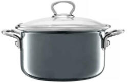 Emalia Olkusz Oala emailata cu capac 22cm, 3.6L, gri, Optimum (35196)