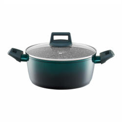 Ambition Oala cu capac 24cm, 4.3L, invelis Qualum Ceramic Stone Edition, Ombre Green (22329)