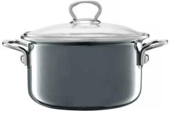 Emalia Olkusz Oala emailata cu capac 20cm, 2.6L, gri, Optimum (35195)