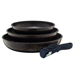 Ambition Set tigai cu maner detasabil, 4 piese, invelis Qualum Basic Stone Edition, Gold (29487)