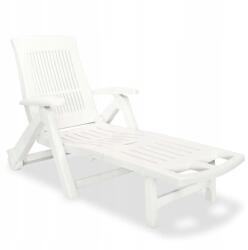 vidaXL Műanyag lábtartóval fehér (43586)