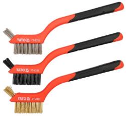 YATO Drótkefe Klt. 3 részes 180 mm műanyag nyéllel (YT-6351) - bestbyte