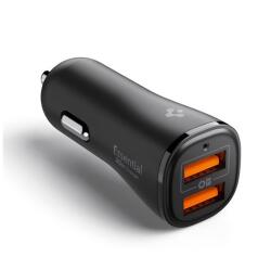 Spigen essential autós töltő 2 usb aljzat (30w, pd gyorstöltő 3.0) fekete (ACP08700) - rufusz