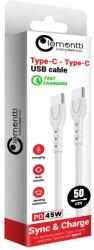 Lemontti Cablu Fast Charge Lemontti LEMCTYCTCA Type-C la Type-C Lungime 0.5M Alb (LEMCTYCTCA)