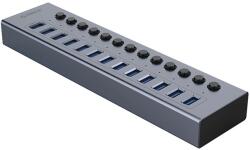 ORICO BT2U3-13AB Hub 13x USB-A 3.0 kapcsolókkal - szürke