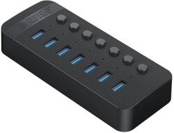 ORICO CT2U3-7AB 7x USB-A 3.0 Hub kapcsolókkal - Fekete
