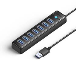 ORICO PW7U-U3 hub 7x USB-A 3.0 + USB-C 5V/3A 1m - fekete