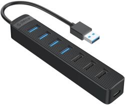ORICO TWU32-4A USB-A 3.0 hub / 4x USB-A 3.0 + 3x USB-A 2.0 + USB-C 5V/3A - fekete