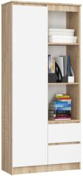 Akord Furniture Factory R11 Polc 80 cm 1 Ajtó 2 Fiók CLP Álló Bútor - Sonoma Tölgy/Fehér Laminált Mat Felület 180x80x35 cm (REGAR111D2SZSONWEISSPK)