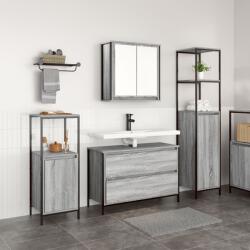 vidaXL Комплект мебели за баня 3 бр. Сив Сонома 90 x 34, 5 x 60 см (3328362)