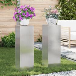 vidaXL Стойка за растения 2 бр. Сребристо 24 x 24 x 75 см (865824)