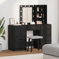 vidaXL Тоалетка 3 бр. Черно 40 x 41 x 135 см Инженерна дървесина (3334219)