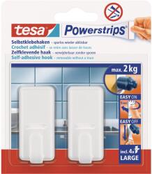 tesa Powerstrips nyom nélkül eltávolítható nagy akasztó fehér 2 db 4 ragasztó (58010-00131-01)