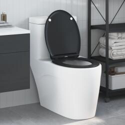 vidaXL Тоалетна седалка Черно 45, 5 x 37, 5 x 3, 8 см Дуропласт (42002364)