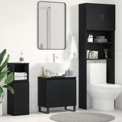vidaXL Шкаф за мивка в баня Черния дъб 58 x 33 x 60 см (862889)