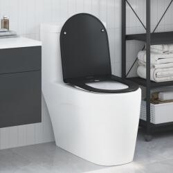 vidaXL Тоалетна седалка Черно 47 x 36 x 3, 4 см Дуропласт (42002368)