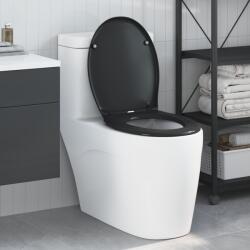 vidaXL Тоалетна седалка Черно 47 x 37 x 4 см Дуропласт (42002348)