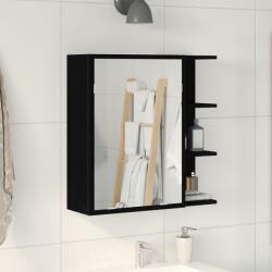 vidaXL Шкаф с огледало за баня Черния дъб 62, 5 x 20, 5 x 64 см (862523)